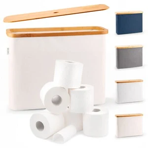 Bamboo Bathroom Accessories Toilet Paper Basket Storage The Ultimate Organizer - Picture 1 of 7