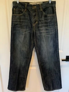 Jeans uomo AVIREX taglia 32 blu denim lavaggio scuro impreziosito tasca gamba dritta NUOVO - Foto 1 di 5