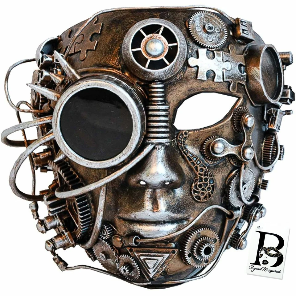 Steampunk Terminator Masquerade Mask Mad Max Cosplay Halloween Costume Party - Image 1 of 4
