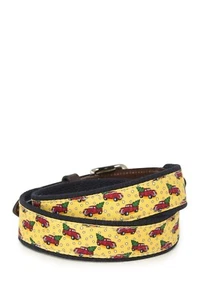 Vineyard Vines Kids' Truck Tree & Canvas Club Belt In Yellow Size 26 or 30 - Picture 1 of 2