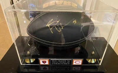 Brian Urlacher Signed Black  Bears Logo Football / GOLD SIGNATURE / WITH CASE - Image 1 of 4