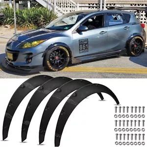 4Pcs For Mazda Mazdaspeed 3 6 Car Fender Flares Wide Body Wheel Arches Mudguards - Picture 1 of 9