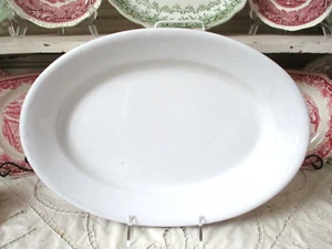 ANTIQUE 1800s White Ironstone 15" PLATTER Chunky Edward Pearson - Picture 1 of 3