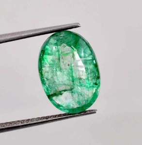 Natural Green Colombian Emerald Oval Cut Loose Gemstone 4.95 Ct GIT Certified - Imagen 1 de 5