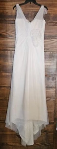 White By Vera Wang Ivory Wedding Dress Size 10 - Picture 1 of 17