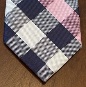 Nautica Pink Blue 100% Polyester Men’s Neck Tie Made In China - Picture 1 of 9