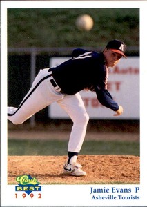 1992 Asheville Tourists Classic/Best 12 Jamie Evans Ontario Canada Baseball Card