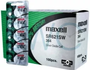 500 Maxell 364 SR621SW Silver Oxide Watch Batteries 5 Boxes of 100 EXP. 2028 - Picture 1 of 1