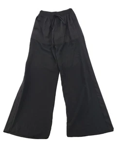 Womens Size S/M Black Wide Leg Elastic Waist Stretchy Pull On Lounge Pants NWT - Picture 1 of 9