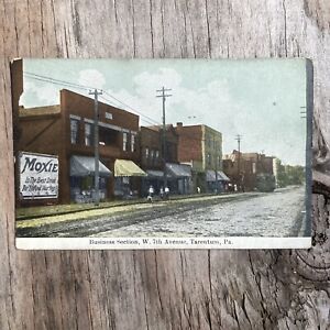 Antique Early 1900s Color Post Card MOXIE Soda Sign Advertising Tarentum PA