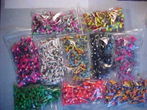 50 NEW 1/8 OZ. LEAD HEAD JIG HEADS WALLEYE ASSORTED COLORS JIGS - Picture 1 of 11