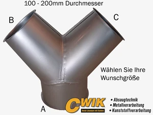 Hose 2x45° Hosenstück Abzweig Rohrabzweig Absauganlage Absaugrohr Rohr - Bild 1 von 1