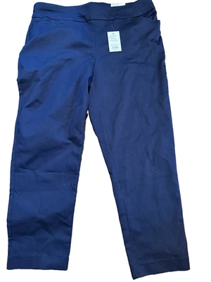 Croft & Barrow Women's  straight midrise Pull On  Pants blue size 16W short NWT - Image 1 of 4