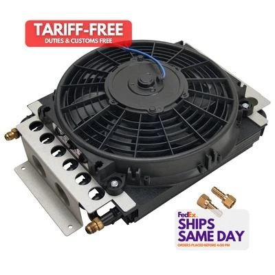 Derale DER13700 Tube Type Aluminum Fluid Cooler and Fan Universal Performance Pa - Image 1 of 4