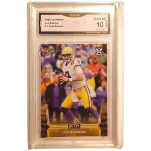 2020 Leaf Draft Joe Burrow Gold #1 Rookie GMA Graded Gem Mint 10 - Picture 1 of 2