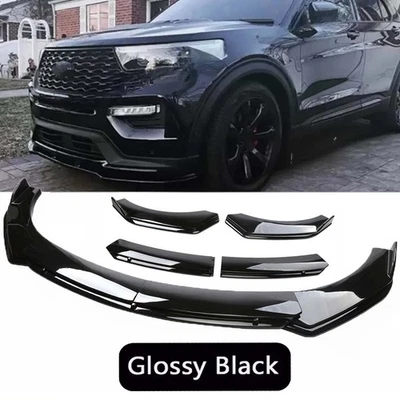 For Ford Explorer ST Glossy Black 4x Front Bumper Lip Spoiler Splitter Body Kit Foto 1 de 4
