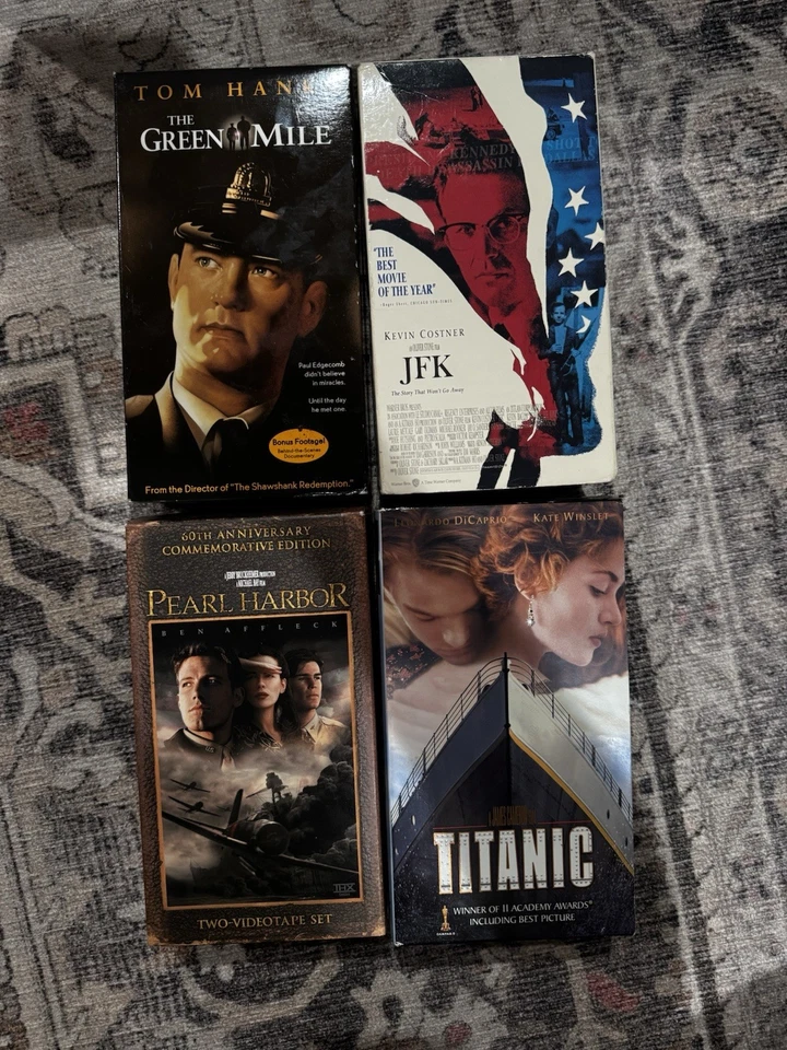 The Green Mile, Pearl Harbor, Titanic, Jfk, VHS Lot Of Movies Foto 1 de 2