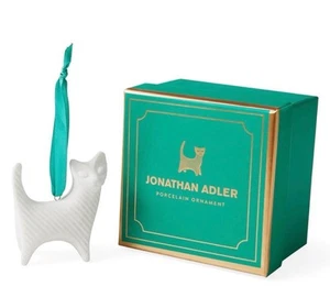 Jonathan Adler herumstreifende Katze weiß Porzellan Ornament Figur neu im Karton nicht mehr produziert - Bild 1 von 6