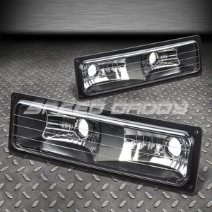 FOR 88-98 GMC SIERRA K1500/K2500/K3500 PAIR BLACK CRYSTAL LENS BUMPER LIGHTS - Picture 1 of 2