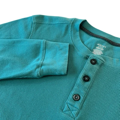 Jockey Hombre Teal Waffle Tejido Manga Larga Dexter Henley, XL Foto 1 de 4