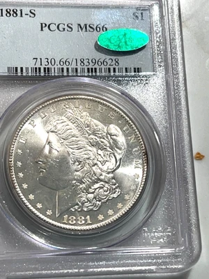 1881 s morgan silver dollar PCGS /CACMS66 - Image 1 of 2