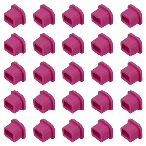 25pcs Prises Port USB Type B Couvre Protection Poussière pour USB Extrémité Femelle, Rose Rouge - Photo 1 sur 4
