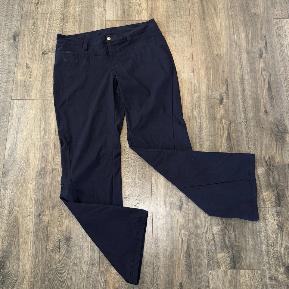 Athleta Womens Dipper Bootcut Mid Rise Nylon Outdoor Hiking Yoga Pants Blue Sz12 - Image 1 of 4