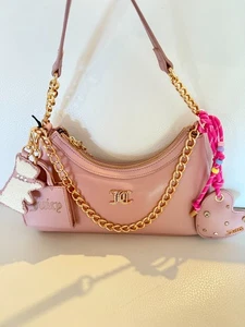 Neu mit Etikett Juicy Couture Juicify Schultertasche mit Taschenanhänger rosa Handtasche - Bild 1 von 6