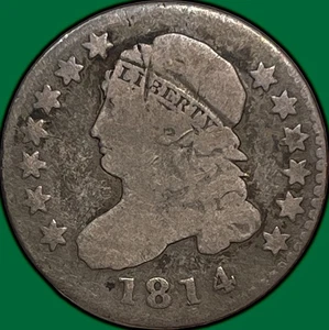 1814 STATESOFAMERICA Capped Bust Dime Good G Coin #29569 - Bild 1 von 3