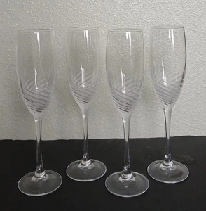 VTG Cristal D'Arques-Durand Spiral Mate 9" Elegant Glasses Set Of 4 - Picture 1 of 6