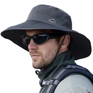 Cooling Sun Hat for Men Women,Wide Brim Bucket Hat Foldable Boonie Hat for Fi... - Picture 1 of 6
