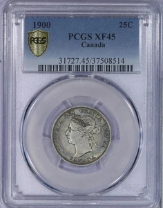 Canadá 1900 cuarto 25C graduación profesional XF45 - Imagen 1 de 4