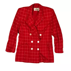 Blazer donna vintage JH Collectibles taglia piccola 4 doppiopetto rosso - Foto 1 di 5