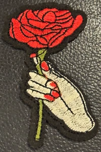 Stoffaufnäher Rose Blume bestickt - Bild 1 von 3
