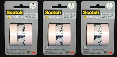 9 卷 Scotch Expressions Ruban Washi 胶带 每张 0.59 英寸 x 10.9 码(共 3 包) — 第 1/2 张图片