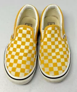 Zapatos Vans sin cordones a cuadros juveniles talla 1,5 amarillos - Imagen 1 de 8