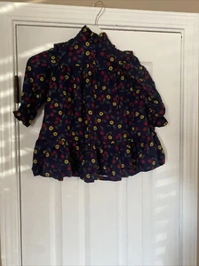 Il Gufo, Girls Dress, 3 Years Long Sleeve Floral Navy NWT - Picture 1 of 9