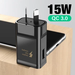 Universal US/EU/UK/AU Plug USB AC Wall Charger Power Adapter 15W Fast Charging - Picture 1 of 13