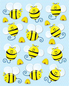 Carson Dellosa | Bees Stickers | Spring, 1-Inch X 1-Inch, 72Ct