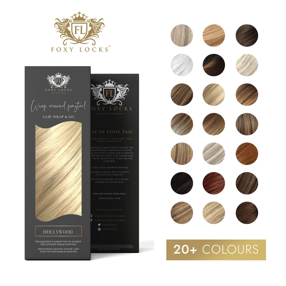 Foxy Locks Wrap Around Clip In Ponytail - 100% Human Hair - 20+ Colours - 12-26"