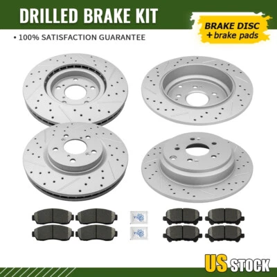 Rotores de disco perforados delanteros traseros y almohadilla de cerámica para Honda Odyssey 2011-2014 Foto 1 de 4