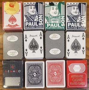Lot of 12 Various Casino Playing Card Decks Paulson, Gemaco, Aristocrat, Clipped - Picture 1 of 8