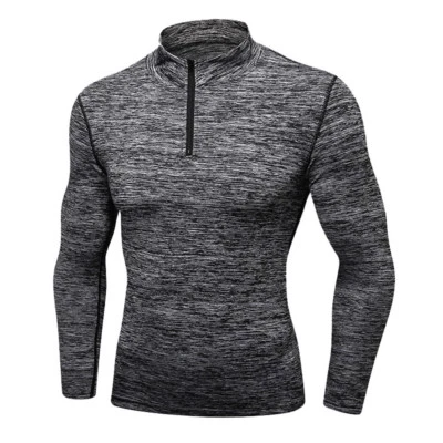 Hombres Manga Larga Cuello Soporte Terciopelo Deportes Prendas para el torso Fitness Entrenamiento Sudadera Foto 1 de 4