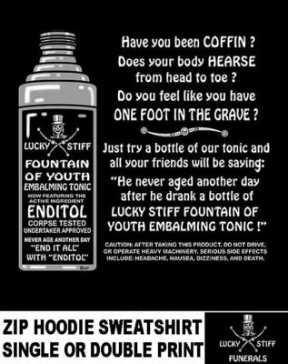 Never Age A Day Enditol Fuente de la Juventud Embalsamador Fluido Cremallera Sudadera con Capucha Sudadera Foto 1 de 4