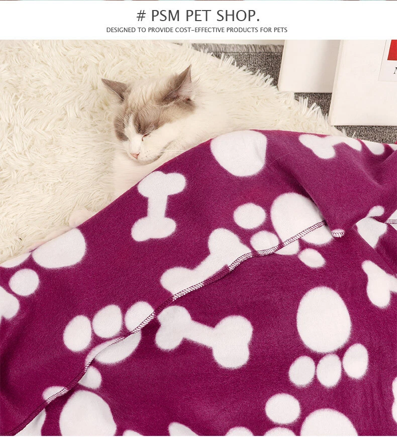 Mantas para mascotas para perros y gatos pequeños - Vellón suave transpirable y cómodo - Borgoña Foto 1 de 4