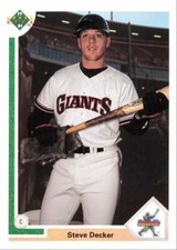 1991 Upper Deck Rookie Card Steve Decker San Francisco Giants #25