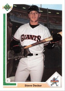 1991 Upper Deck Rookie Card Steve Decker San Francisco Giants #25