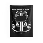 Ford GT 2017-2020 - White Stripes - Wall Tapestry - New Ford GT Garage Decor