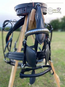 LEATHER DRIVING HARNESS, SMALL PONY PONY COB OR FULL BLACK BROWN *FREE POSTAGE* - Picture 1 of 6