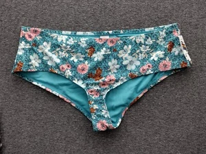 Time and Tru Gr. 1X türkis bedruckt Blumen Midrise frech Plus BoyShort Unterteil - Bild 1 von 9